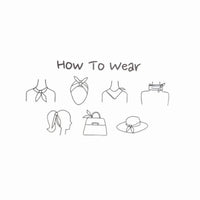 Illustrations of stylish scarf-wearing techniques with a Silky Satin Neckerchief Eiffel Tower