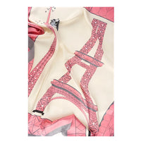 Pink Eiffel Tower patterned Silky Satin Neckerchief for stylish looks