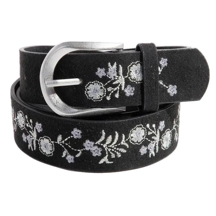 Soft Floral Embroidered Belt