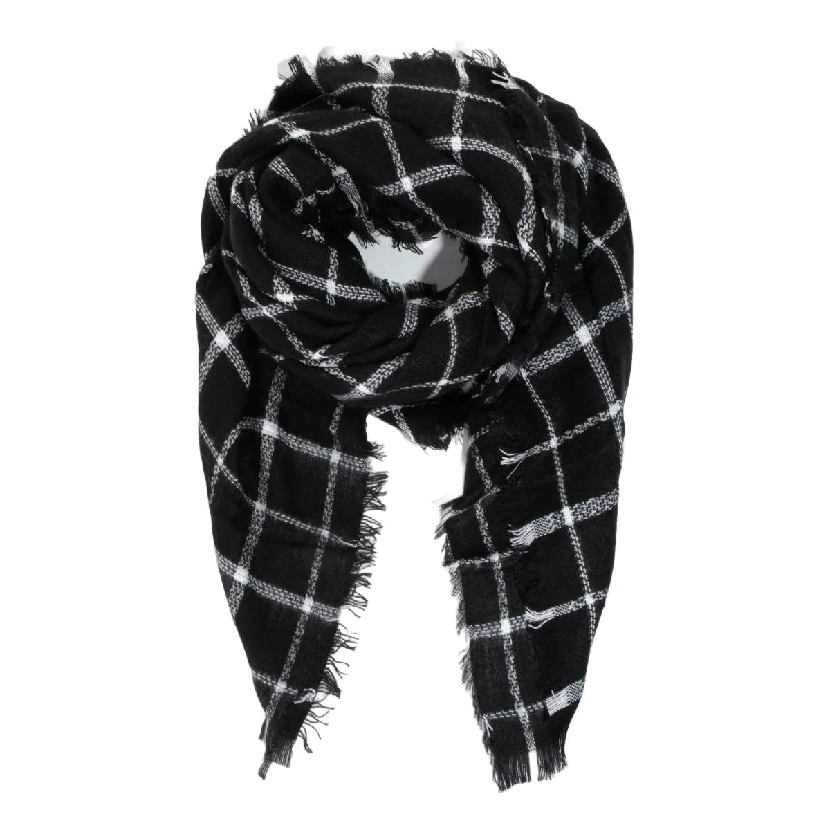 Soft Oblong Plaid Scarf