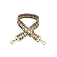 Colorful woven fabric strap with metal ends for Square Block Bag or Block Bag Strap