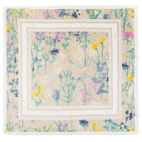 Square Flower Print Scarf - Beige - SCARVES