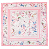 Square Flower Print Scarf - Pink - SCARVES