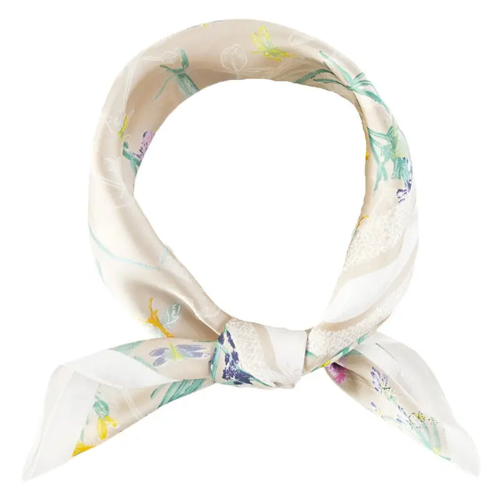 Square Flower Print Scarf - SCARVES