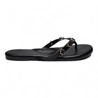 Squishy Clover Charms Thong Slide Sandals - Black / 5.5 - SLIP-ONS & FLATS