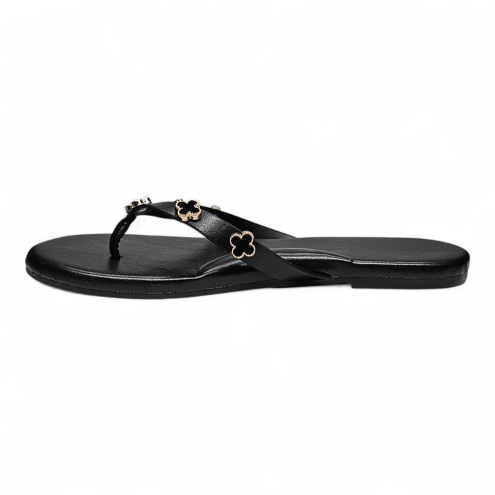 Squishy Clover Charms Thong Slide Sandals - SLIP-ONS & FLATS