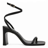 Black ankle-wrap high-heel sandal from Steve Madden Eryka dress sandals collection