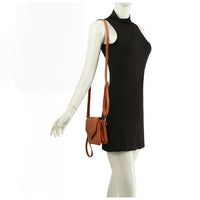 Black sleeveless turtleneck mini dress with Stitched Envelope Crossbody Clutch Wristlet