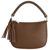 Tassel Charm Shoulder Bag - Dark Brawn - Shoulder Bags