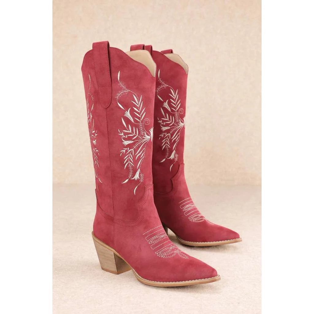 The Flora Suede Western Boots