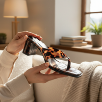 Luxe Patent Thong Block Heel Sandal