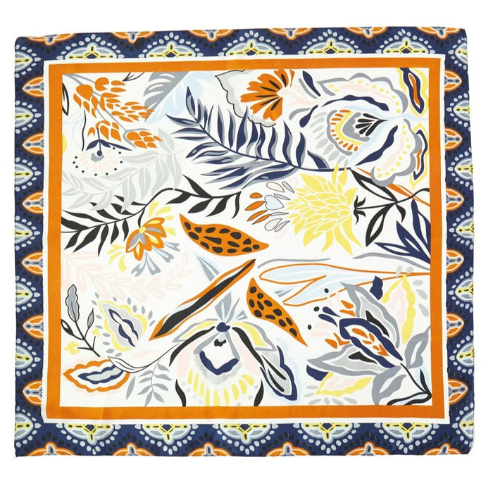 Tropical Leaves Print Bandana Scarf - Taupe