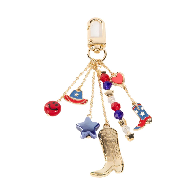 USA Western Cowboy Boots And Hat Bag Charms - Bag Charms