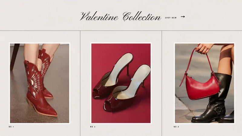 Valentine’s Day shoe collection.