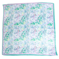 Vibrant Floral Square Bandana Scarf - Green - SCARVES