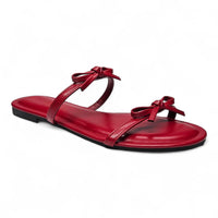 Wallet Double Bow Strap Slide Sandal - SLIP-ONS & FLATS