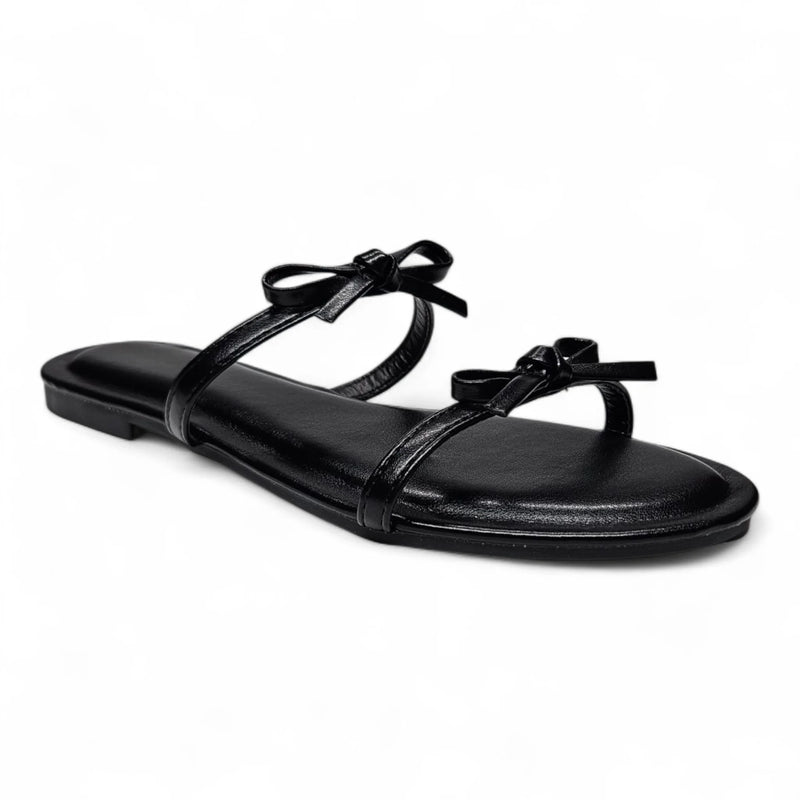 Wallet Double Bow Strap Slide Sandal - SLIP-ONS & FLATS