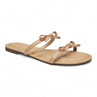 Wallet Double Bow Strap Slide Sandal - SLIP-ONS & FLATS