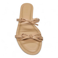 Wallet Double Bow Strap Slide Sandal - SLIP-ONS & FLATS