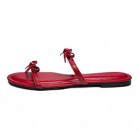 Wallet Double Bow Strap Slide Sandal - SLIP-ONS & FLATS
