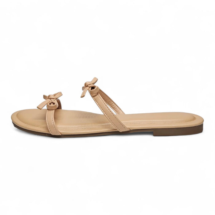 Wallet Double Bow Strap Slide Sandal - SLIP-ONS & FLATS