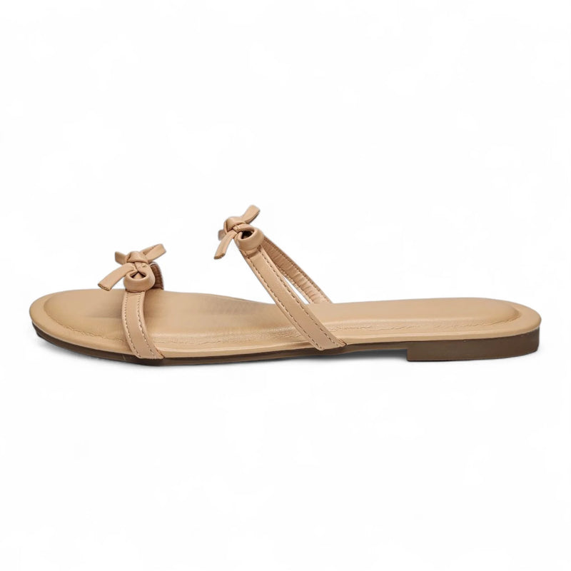 Wallet Double Bow Strap Slide Sandal - SLIP-ONS & FLATS