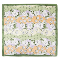 Wavy Flower Polka Dot Striped Pattern Scarf - Olive - SCARVES