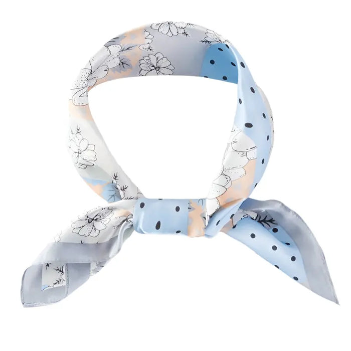 Wavy Flower Polka Dot Striped Pattern Scarf - SCARVES