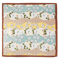 Wavy Flower Polka Dot Striped Pattern Scarf - Taupe - SCARVES
