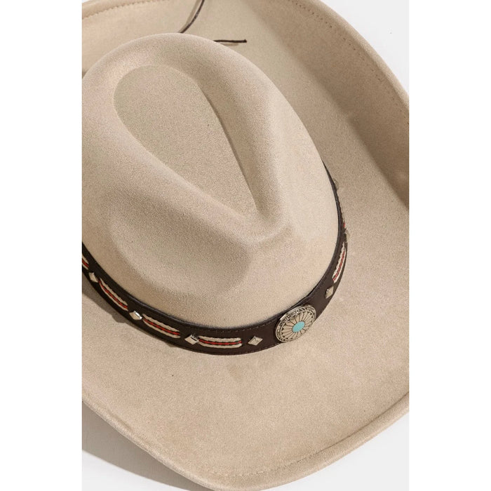 Western Concho Strap Cowboy Hat - Taupe