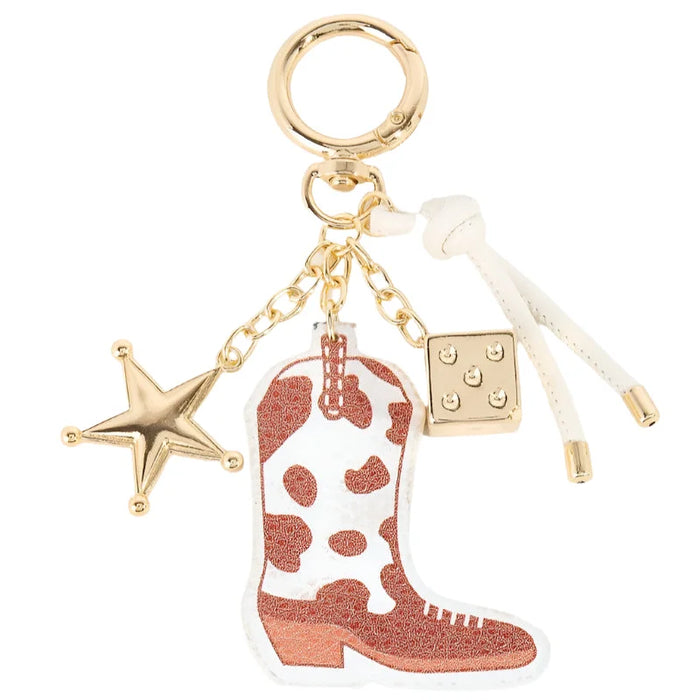 Western Cowboy Boot Dice And Star Bag Charm - Bag Charms