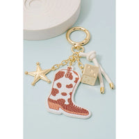 Western Cowboy Boot Dice And Star Bag Charm - Bag Charms