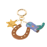 Western Cowboy Boot Horse Shoe And Star Bag Charm - Bag Charms