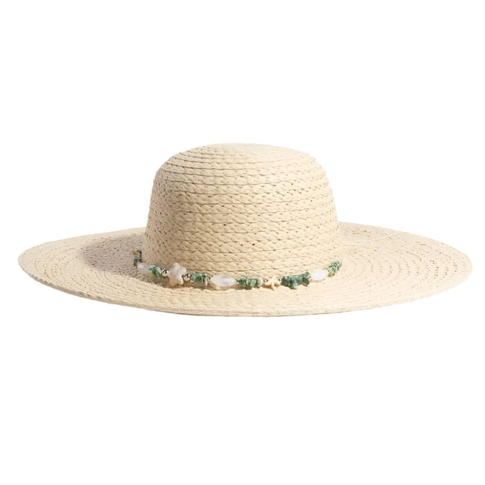 Wide Brim Floppy Sun Hat - Beige