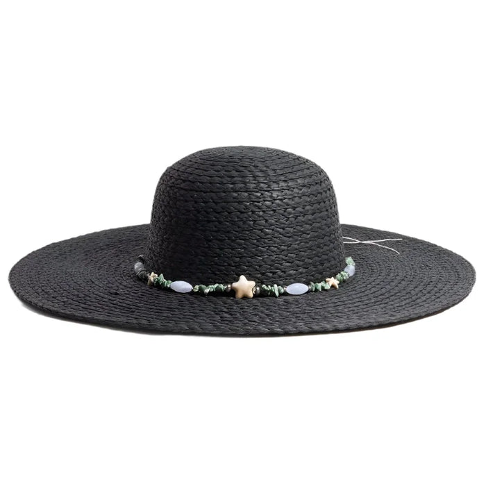 Wide Brim Floppy Sun Hat - Black