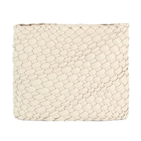 Woven Clutch Crossbody Bag featuring a textured basket-weave leather pattern