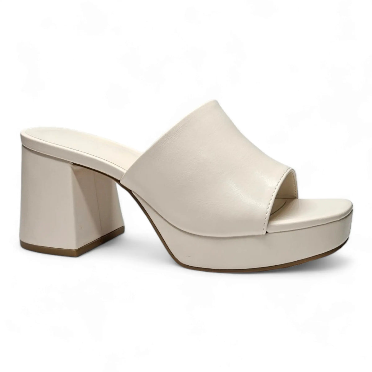 White leather chunky heel platform sandal from Retro Platform Heels collection