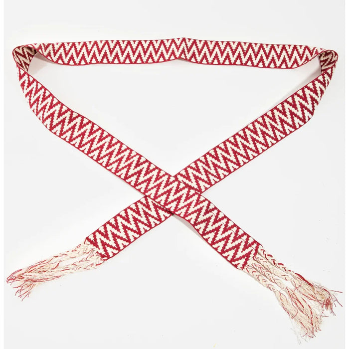 Zig Zag Stripe Pattern Braided Belt - Fucshia