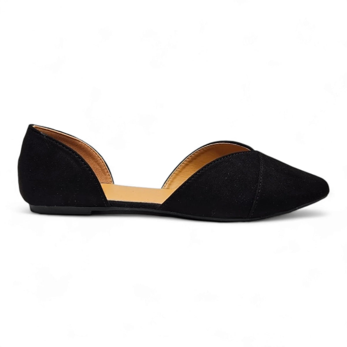 Black pointed-toe d’Orsay flat shoe from Zoom Pointed Flats collection